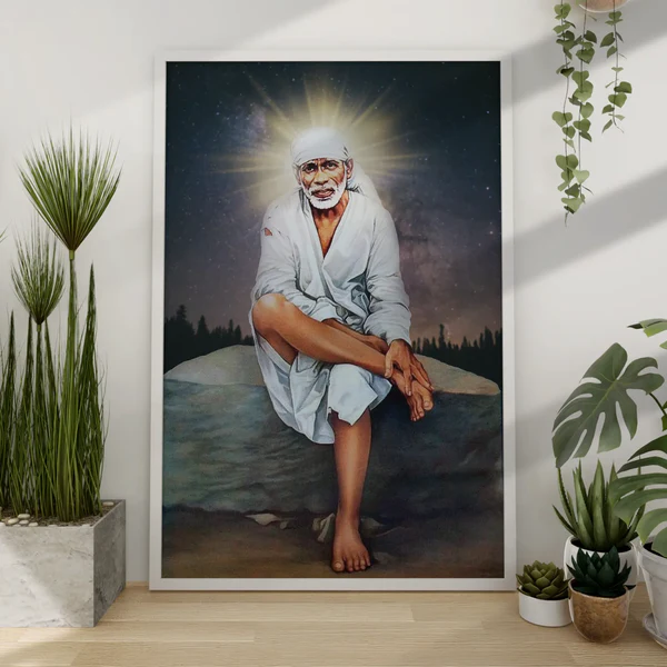 Sai Baba Sitting Under Peepal Tree – 8 x 12 Inch